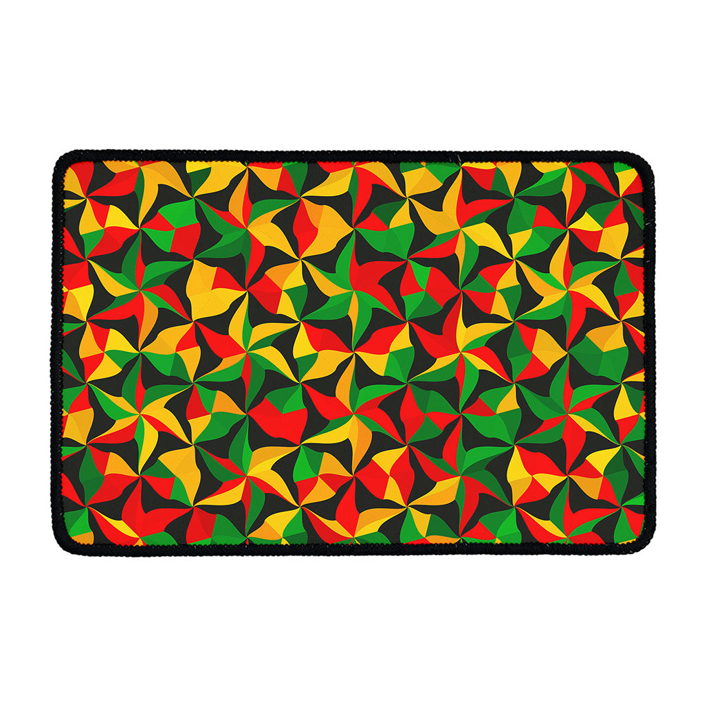 Abstract Reggae Pattern Print Kitchen Mat