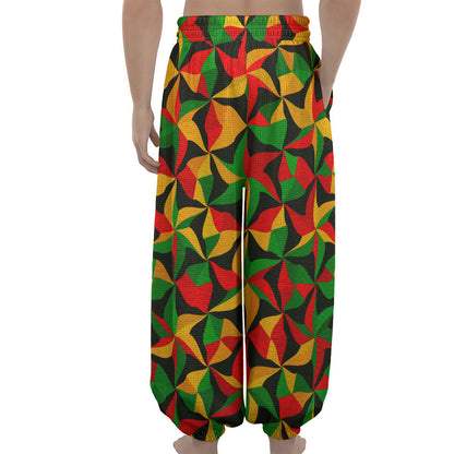 Abstract Reggae Pattern Print Lantern Pants