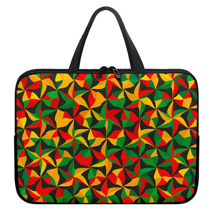 Abstract Reggae Pattern Print Laptop Sleeve With Handle