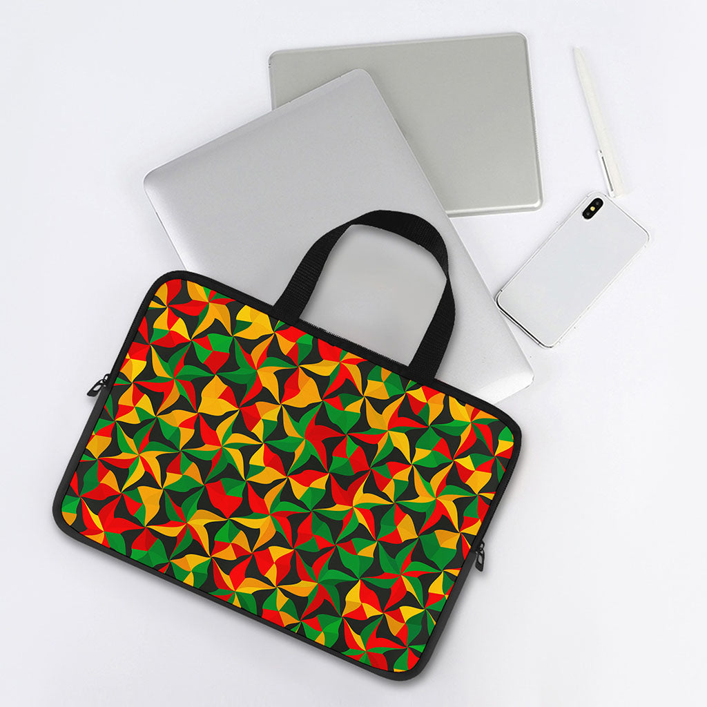 Abstract Reggae Pattern Print Laptop Sleeve With Handle