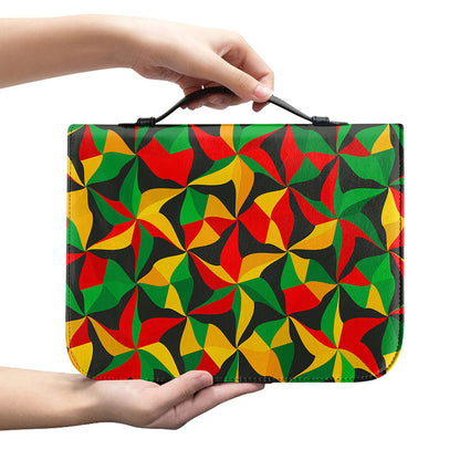 Abstract Reggae Pattern Print Leather Bible Cover
