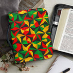 Abstract Reggae Pattern Print Leather Bible Cover
