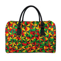 Abstract Reggae Pattern Print Leather Duffel Bag