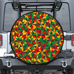 Abstract Reggae Pattern Print Leather Spare Tire Cover