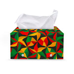 Abstract Reggae Pattern Print Leather Tissue Box Cover