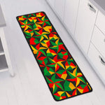 Abstract Reggae Pattern Print Long Kitchen Mat