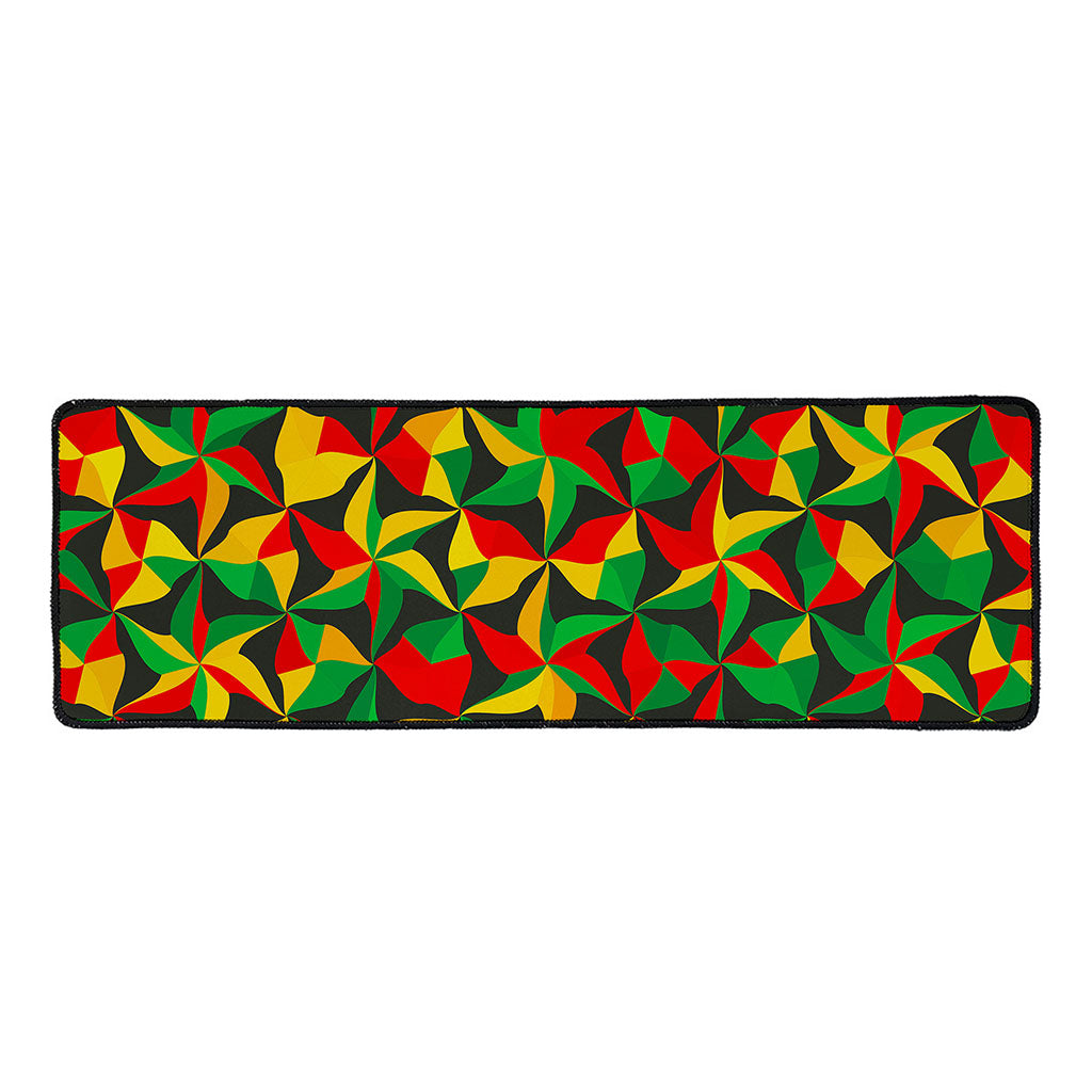 Abstract Reggae Pattern Print Long Kitchen Mat