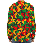 Abstract Reggae Pattern Print Long Sleeve Baseball Jersey