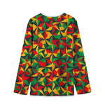 Abstract Reggae Pattern Print Long Sleeve Short Coat