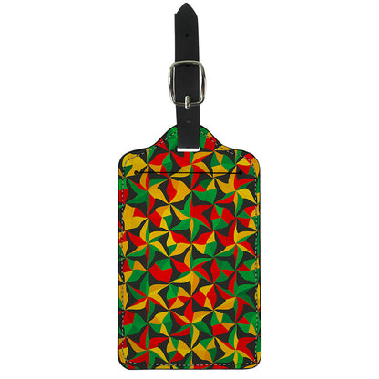 Abstract Reggae Pattern Print Luggage Tag