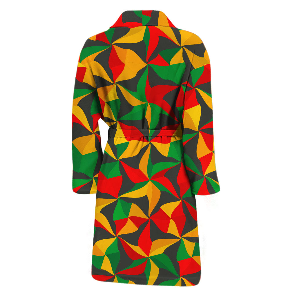 Abstract Reggae Pattern Print Men's Bathrobe