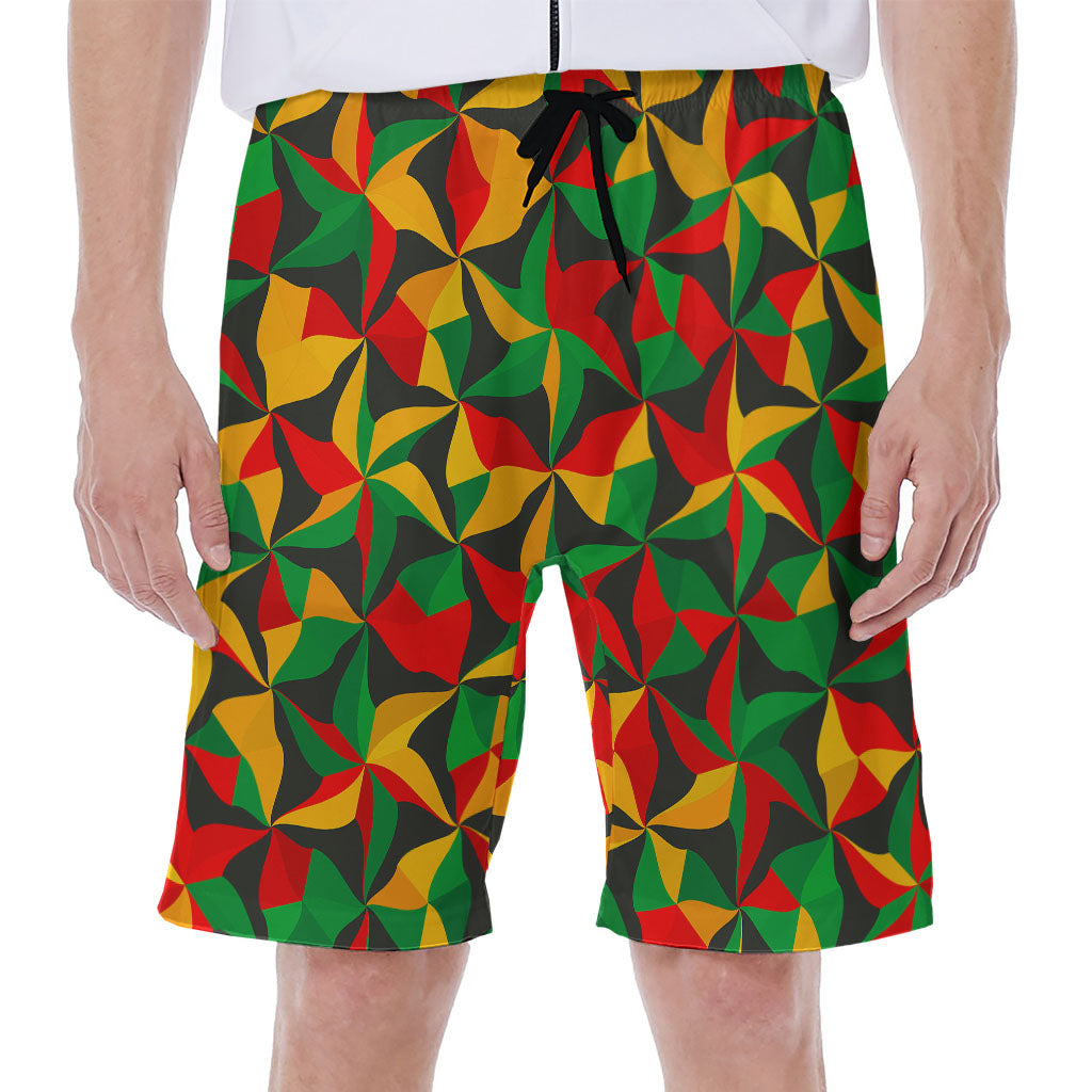 Abstract Reggae Pattern Print Men's Beach Shorts