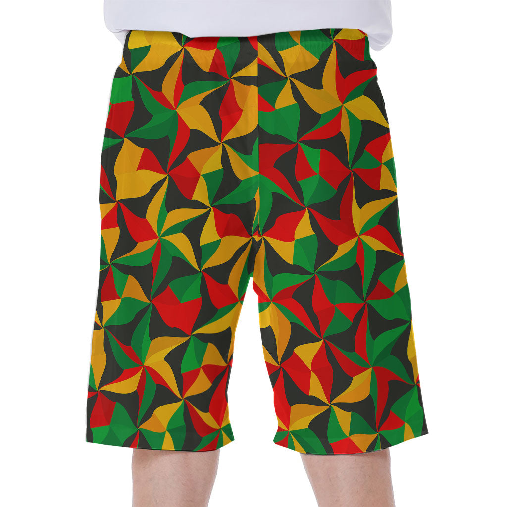 Abstract Reggae Pattern Print Men's Beach Shorts