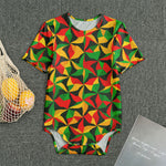 Abstract Reggae Pattern Print Men's Bodysuit