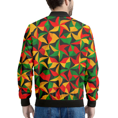 Abstract Reggae Pattern Print Men's Bomber Jacket
