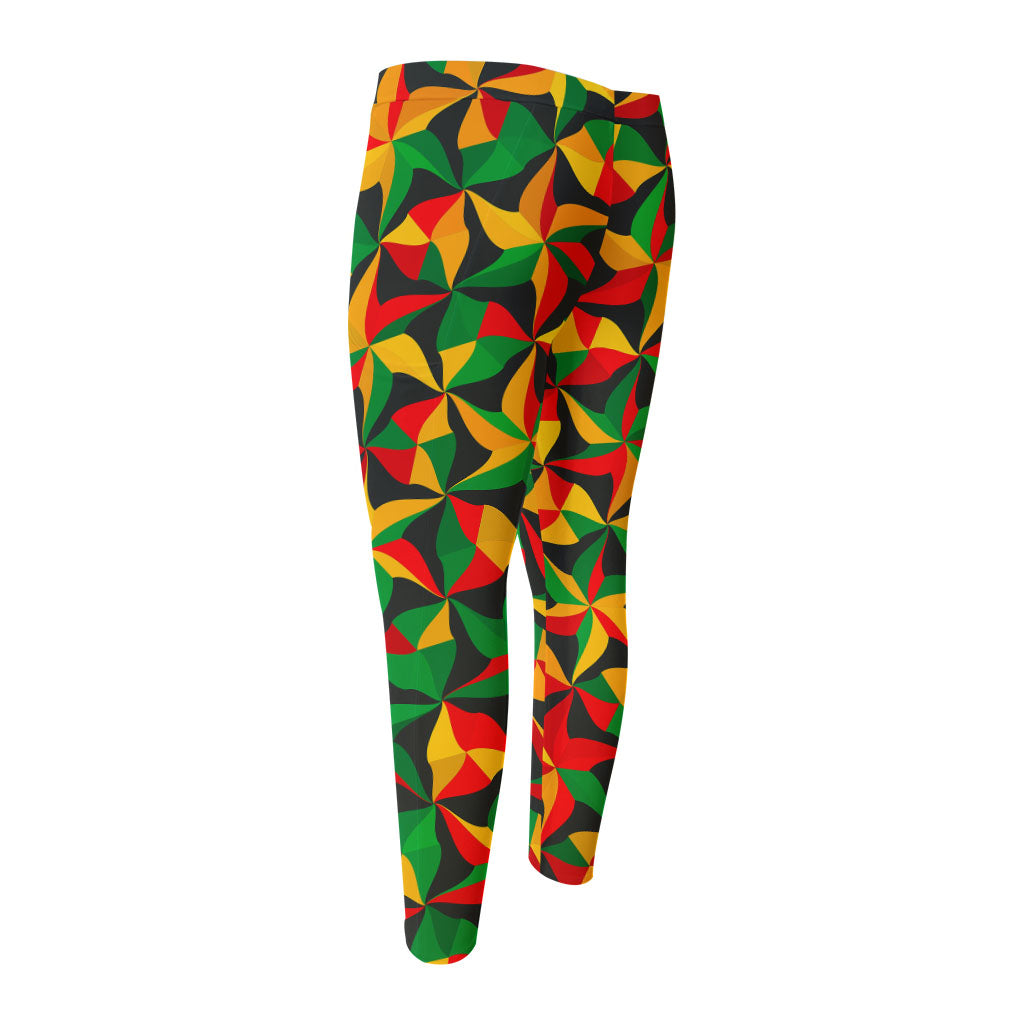 Abstract Reggae Pattern Print Men's Compression Pants