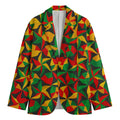 Abstract Reggae Pattern Print Men's Cotton Blazer