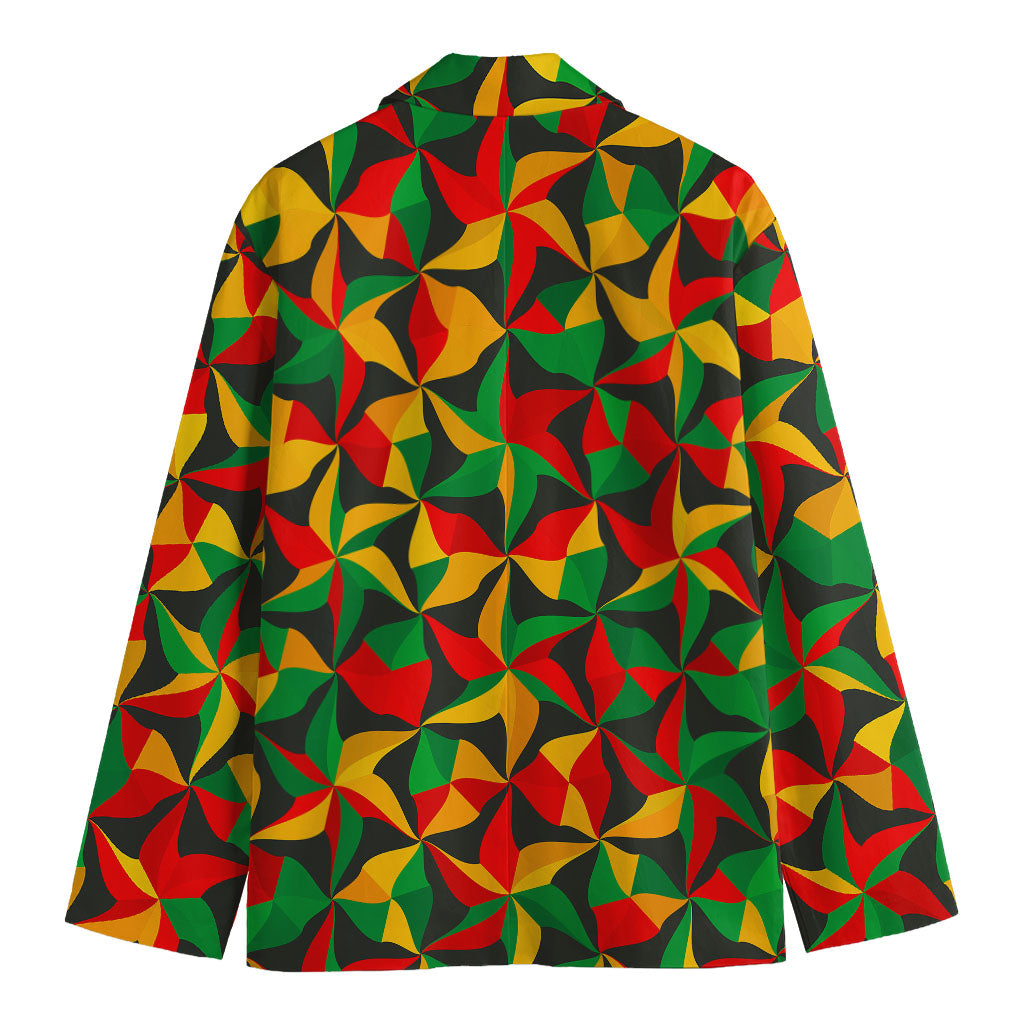 Abstract Reggae Pattern Print Men's Cotton Blazer