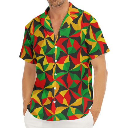 Abstract Reggae Pattern Print Men's Deep V-Neck Shirt