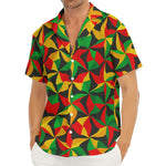 Abstract Reggae Pattern Print Men's Deep V-Neck Shirt