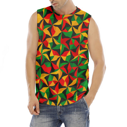 Abstract Reggae Pattern Print Men's Fitness Tank Top