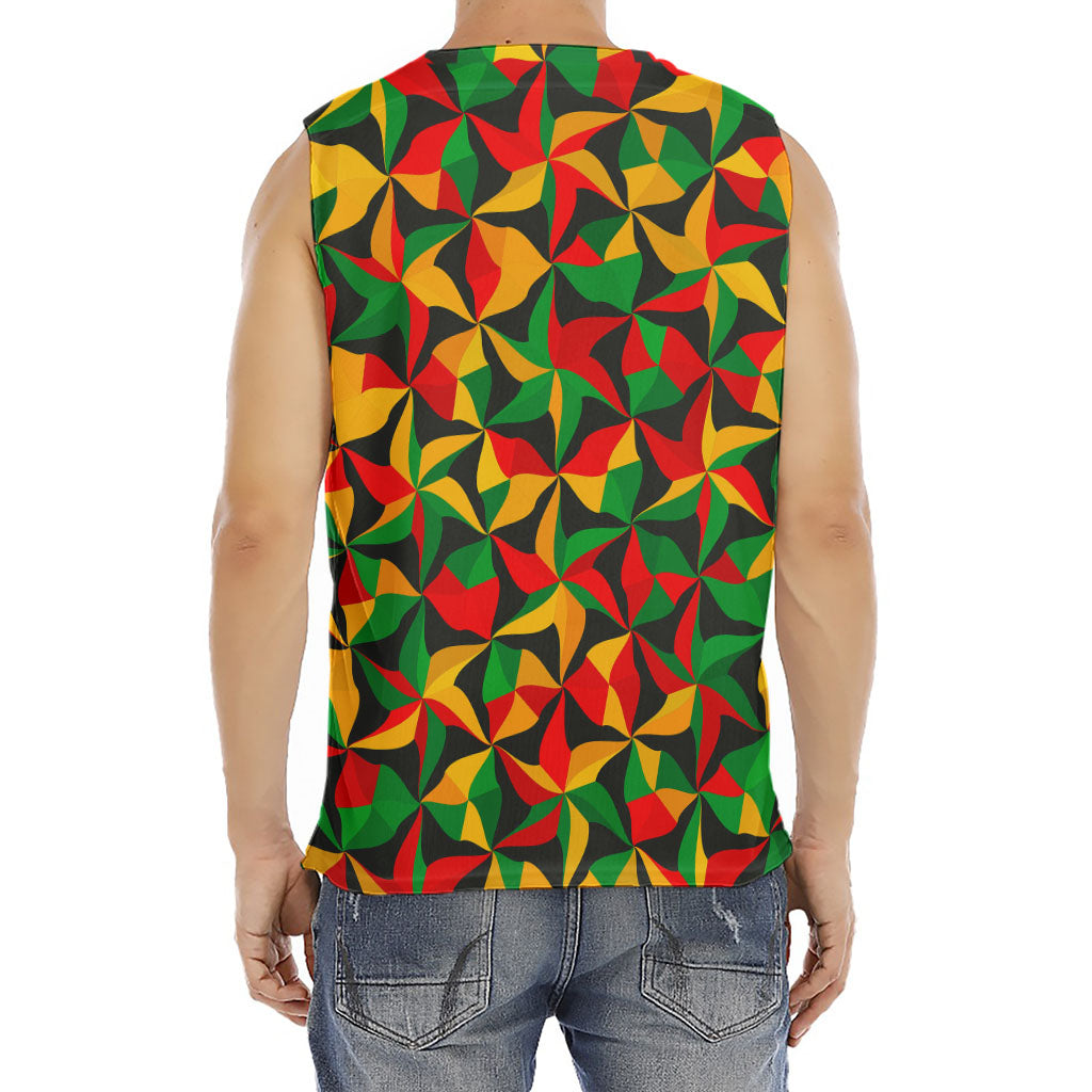 Abstract Reggae Pattern Print Men's Fitness Tank Top