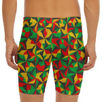 Abstract Reggae Pattern Print Men's Long Boxer Briefs