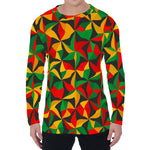 Abstract Reggae Pattern Print Men's Long Sleeve T-Shirt
