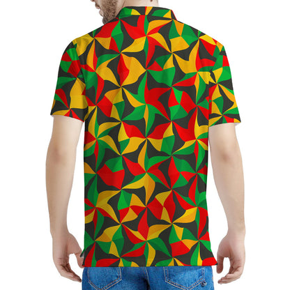 Abstract Reggae Pattern Print Men's Polo Shirt