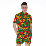 Abstract Reggae Pattern Print Men's Rompers