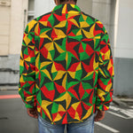 Abstract Reggae Pattern Print Men's Shirt Jacket