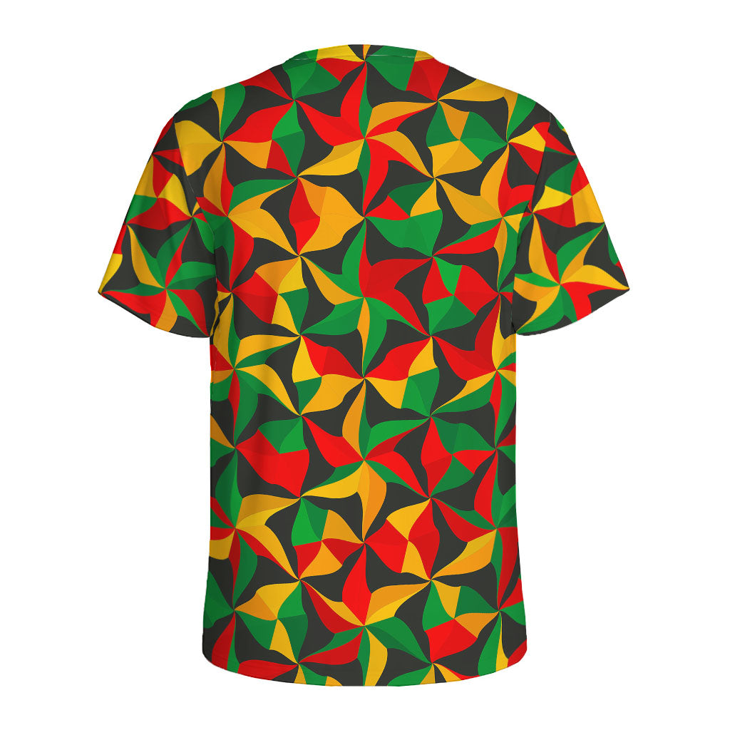 Abstract Reggae Pattern Print Men's Sports T-Shirt