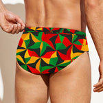 Abstract Reggae Pattern Print Men's Swim Briefs