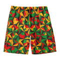 Abstract Reggae Pattern Print Men's Swim Trunks