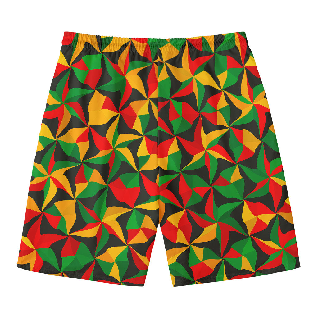 Abstract Reggae Pattern Print Men's Swim Trunks