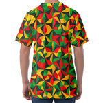 Abstract Reggae Pattern Print Men's Velvet T-Shirt