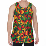 Abstract Reggae Pattern Print Men's Velvet Tank Top