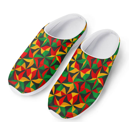 Abstract Reggae Pattern Print Mesh Casual Shoes
