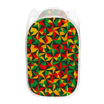 Abstract Reggae Pattern Print Mesh Laundry Hamper