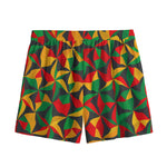 Abstract Reggae Pattern Print Mesh Shorts