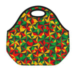 Abstract Reggae Pattern Print Neoprene Lunch Bag