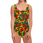 Abstract Reggae Pattern Print One Piece Swimsuit