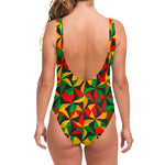 Abstract Reggae Pattern Print One Piece Swimsuit