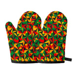 Abstract Reggae Pattern Print Oven Mitts