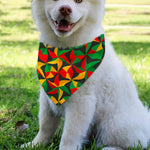Abstract Reggae Pattern Print Over The Collar Dog Bandana