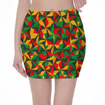 Abstract Reggae Pattern Print Pencil Mini Skirt