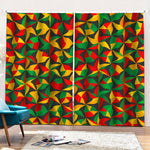 Abstract Reggae Pattern Print Pencil Pleat Curtains