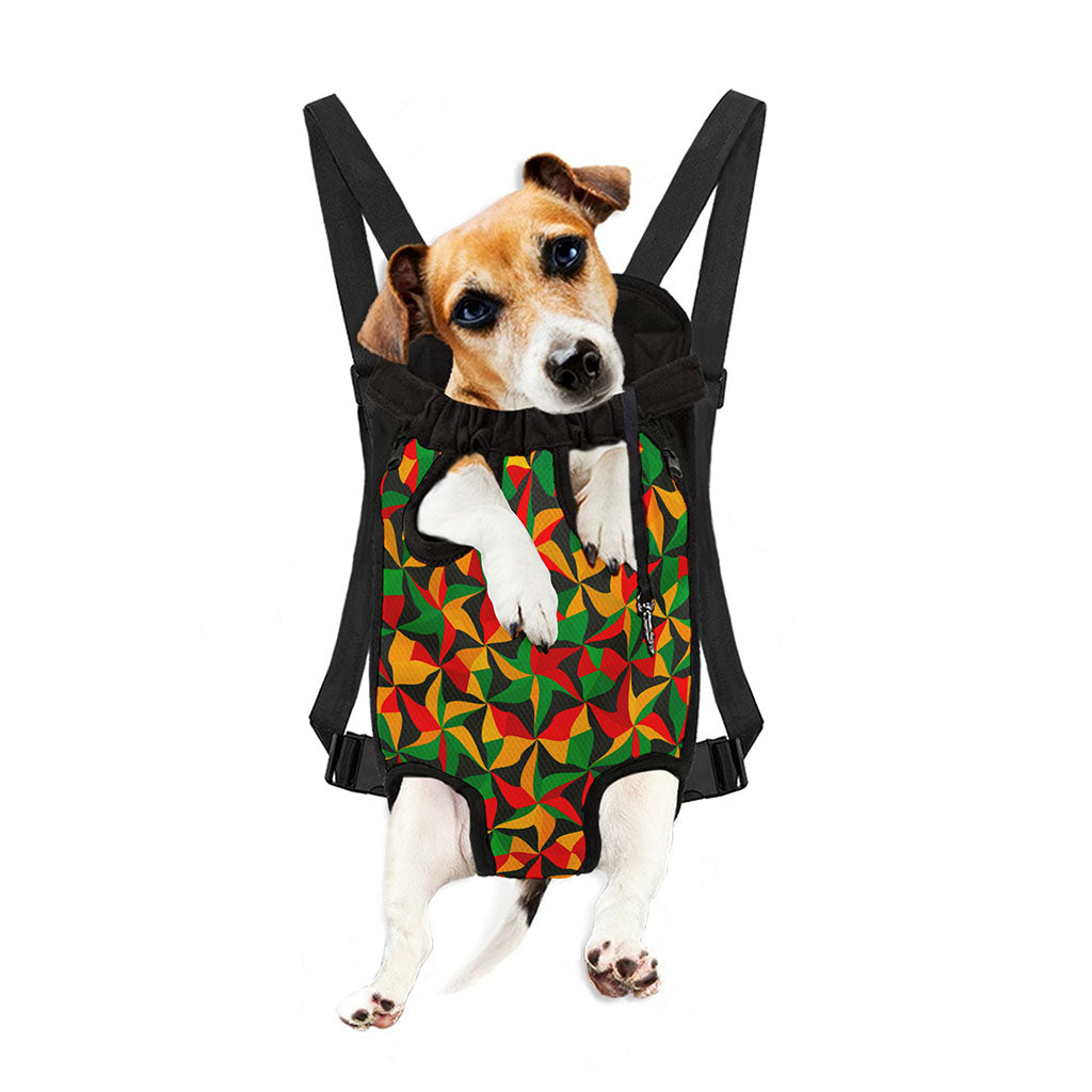 Abstract Reggae Pattern Print Pet Carrier Backpack