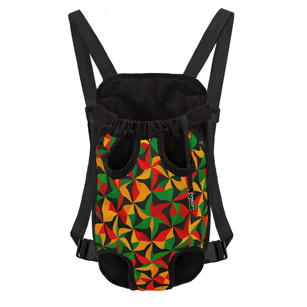 Abstract Reggae Pattern Print Pet Carrier Backpack
