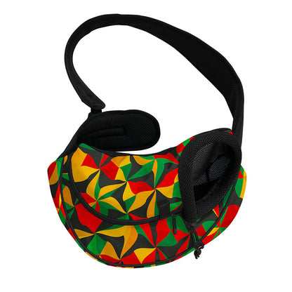 Abstract Reggae Pattern Print Pet Sling Carrier